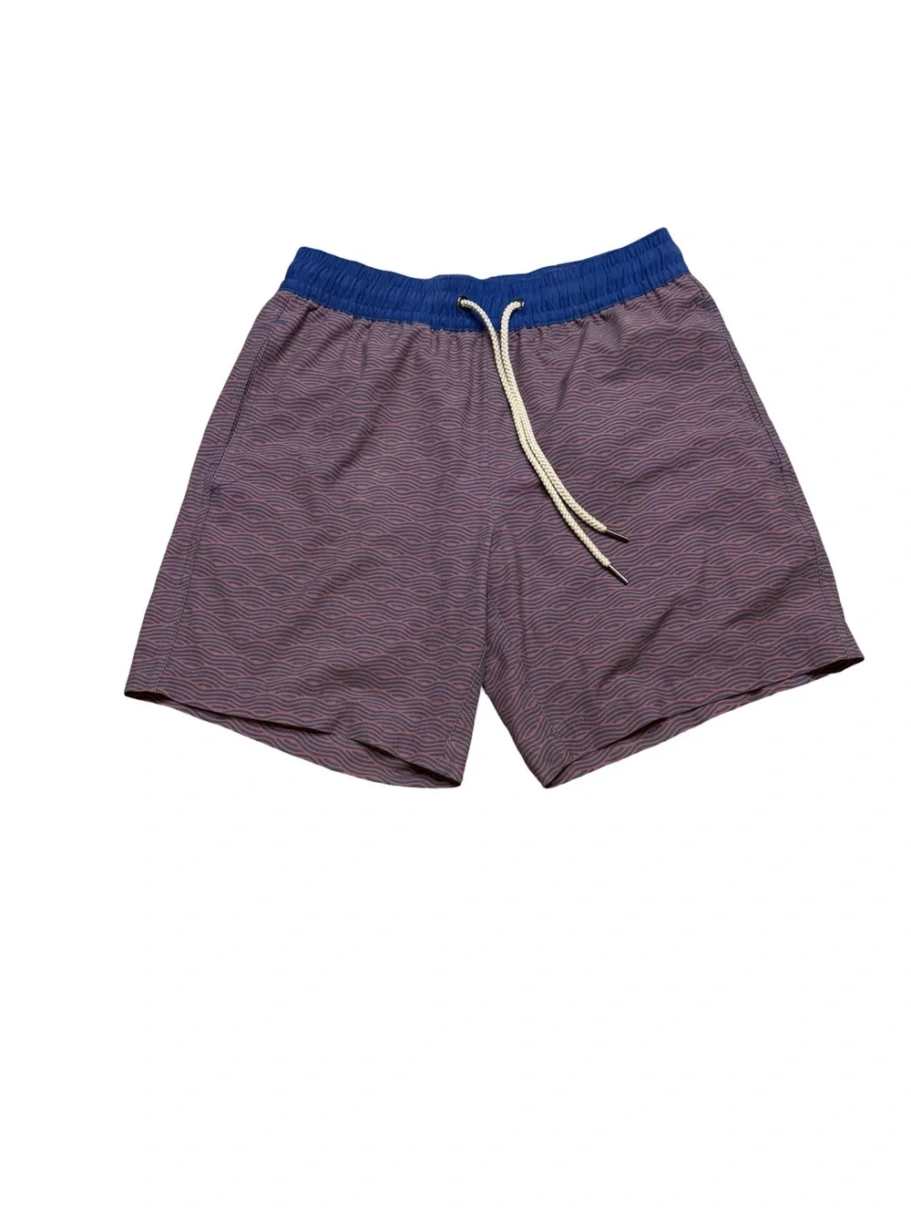🌊 Fair Harbor The Bayberry Trunk Red Wave Swim Trunks Size Small 🌊